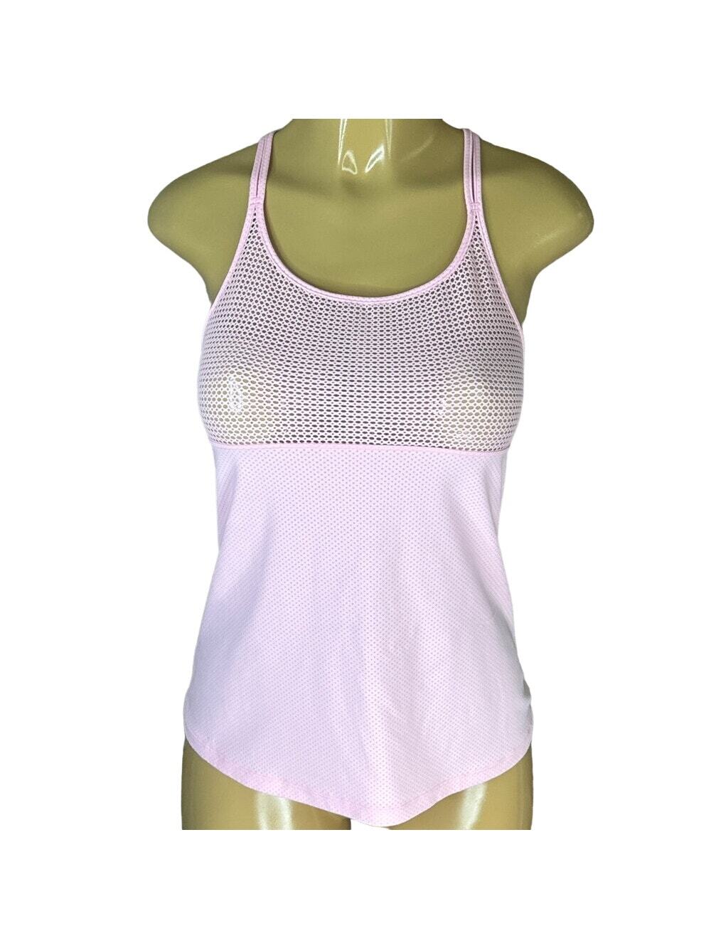 Lorna Jane Mesh Braided T-Back Tank Top Light Pink SZ Medium
